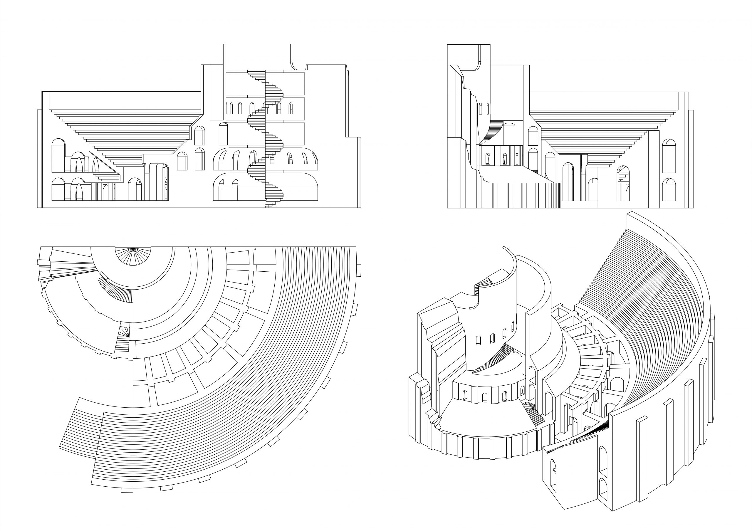 2D Zeichnung zu 3D Modell Umwandlung: Turm vom Babel